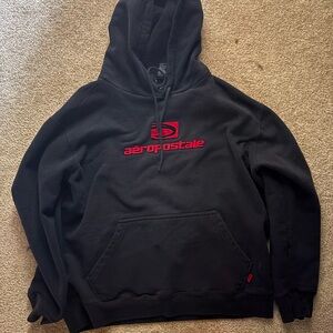 Vintage Aeropostale Black and Red Hoodie
